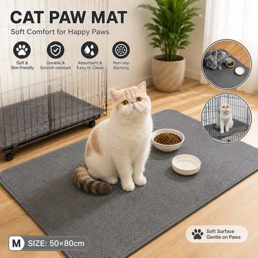 Grey M size 50*80cm Soft Cat Scratching Mat & Lounge Bed – Durable Furniture Protector Rug, Washable Scratch Pad for Cats and Small Pets
