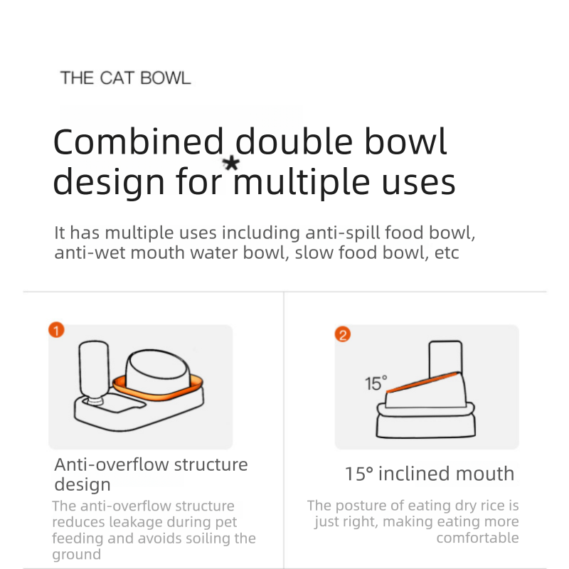 2 pcs  Grey and White Cat Feeding Station with Water Dispenser &  Slow Feeder Bowl Plus Cat Scratching Mat Set Brown 40x60cm Pet Dining and Furniture Protection Bundle