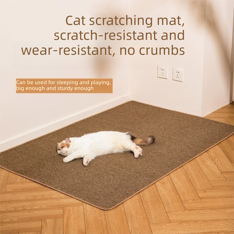 2 pcs  Grey and White Cat Feeding Station with Water Dispenser &  Slow Feeder Bowl Plus Cat Scratching Mat Set Gery 40x60cm Pet Dining and Furniture Protection Bundle