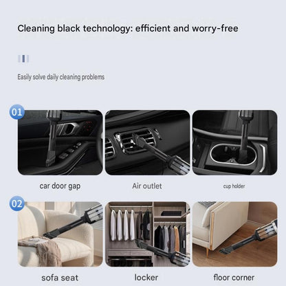 Black Handheld Cordless set   Vacuum Cleaner Air Duster 4-in-1 Mini Vacuum Blower Rechargeable Portable Auto Home Cleaning Tool with Storage Case