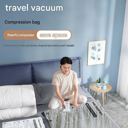 9-piece Travel Vacuum Storage Bags Set for Clothes and Bedding, Space Saving Compression Bags for Suitcases, Wardrobes and Seasonal Storage, Reusable PA+PE Vacuum Seal Bags