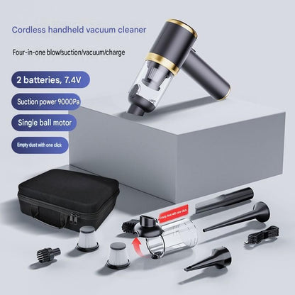 Portable Cordless Handheld Vacuum Cleaner & 9-piece Vacuum Storage Bag Set, 4-in-1 Air Duster, Vacuum Pump and Suction Cleaner with Reusable Compression Bags for Home and Travel