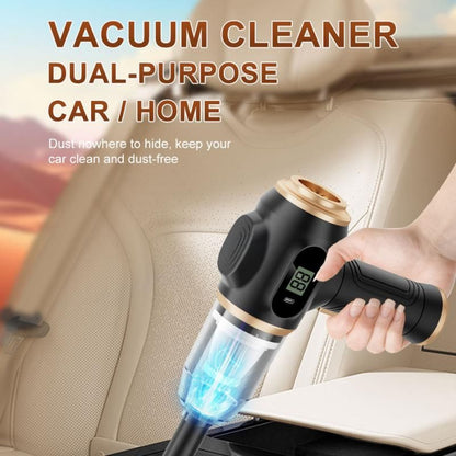 8-piece Black Handheld Cordless Vacuum Cleaner & Air Duster 2-in-1(2 x 2000mAh), Portable Car and Home Cleaning Vacuum with Digital Display