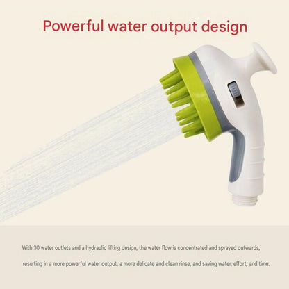 Orange Pet Bathing Shower Sprayer Brush with Water  Control Switch Control Dog Grooming Massage Shampoo Rinse Tool
