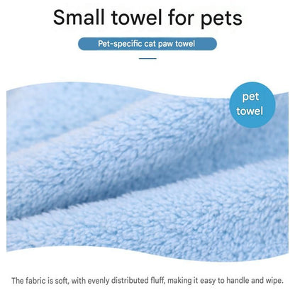 2-piece Grey Quick-drying pet grooming glove towel; made of soft, highly absorbent coral fleece; suitable for drying dogs and cats after bathing.