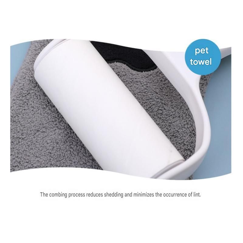 3-piece Pet Grooming Bathing Kit with 2 pack Grey Pet Drying Glove Towel and White Pet Shower Sprayer Brush Set - Coral Fleece Quick Dry Absorbent Cleaning Towel, Water Control Bath Tool for Dogs and Cats