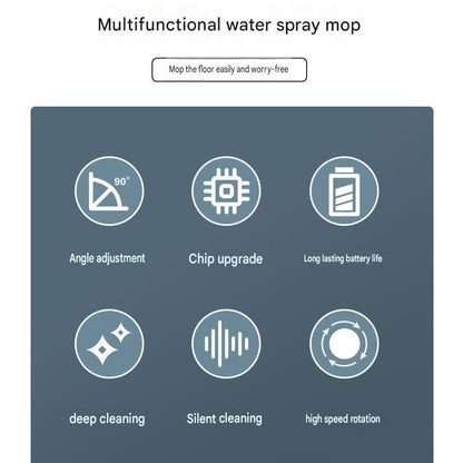 S5 White  Cordless Electric Spin Mop with Spray Function USB Rechargeable Floor Cleaner - Dual Rotating Mop Heads, Wet and Dry Cleaning, Lightweight Home Cleaning Solution for Hard Floors