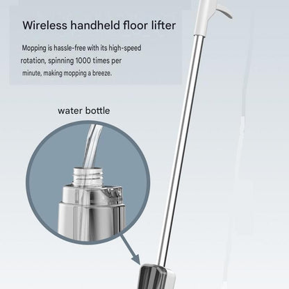 S5 Green  Cordless Electric Spin Mop with Spray Function USB Rechargeable Floor Cleaner - Dual Rotating Mop Heads, Wet and Dry Cleaning, Lightweight Home Cleaning Solution for Hard Floors