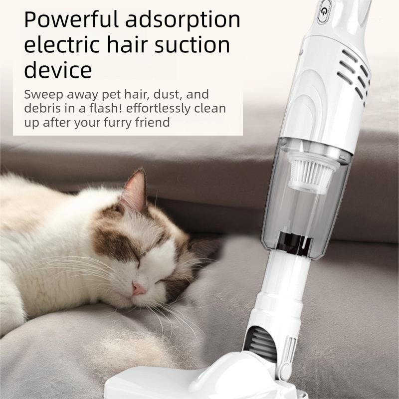 White Cordless Handheld Vacuum Cleaner with Extension Wand -  Wireless Home, Car and Pet Hair Vacuum, USB Rechargeable Lightweight Dust Mite Cleaner