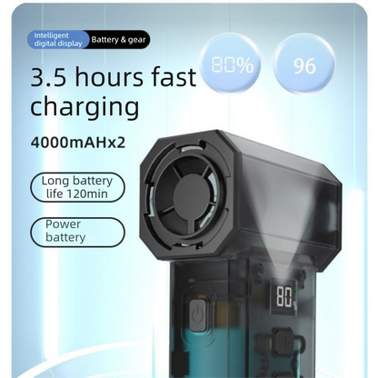Black  High-speed Handheld Turbo Vacuum and Blower set– ABS Portable Multifunction Duster – 130000 RPM, 8000Pa Suction, 180g Air Pressure, Quick Charge, Multi-Scenario Cleaning for Home, Car, Electronics