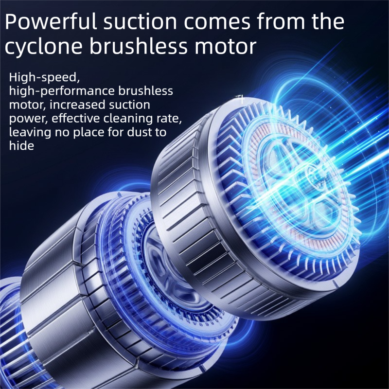 Black and Grey Cordless Handheld Vacuum Cleaner 17000Pa High Suction Portable Rechargeable 5 in 1 Car Home Cleaning Device Multi Function Dust Removal Tool Lightweight Easy Clean ECO MAX Modes