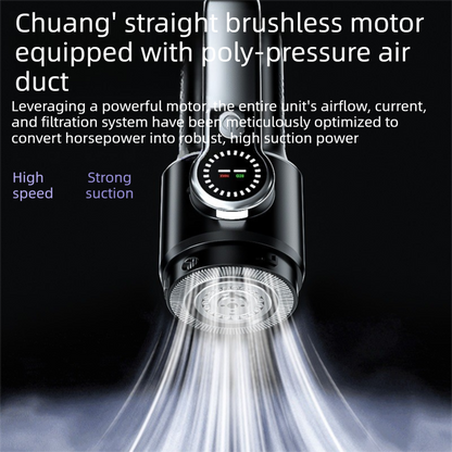 Black and Grey Cordless Handheld Vacuum Cleaner 17000Pa High Suction Portable Rechargeable 5 in 1 Car Home Cleaning Device Multi Function Dust Removal Tool Lightweight Easy Clean ECO MAX Modes