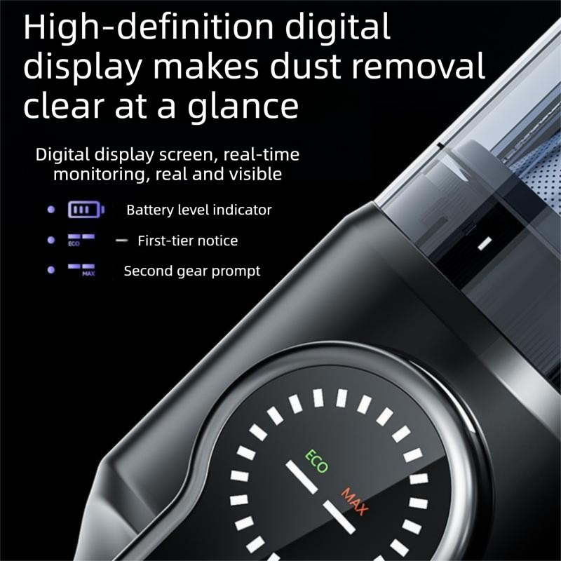 Silver and Orange Cordless Handheld Vacuum Cleaner 17000Pa High Suction Portable Rechargeable 5 in 1 Car Home Cleaning Device Multi Function Dust Removal Tool Lightweight Easy Clean ECO MAX Modes