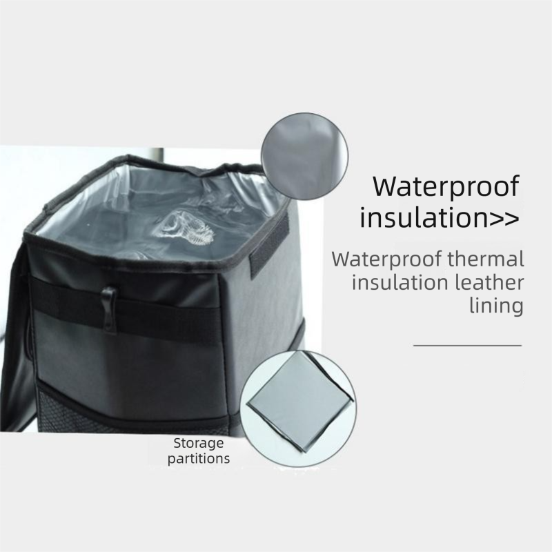 Black small size 15*17*25cm Car Trash Bin with Oxford Cloth Construction - Foldable Hanging Car Organizer, Waterproof Washable Lining, Flip Top Lid, Multi Purpose Storage Bin for Car Interior Travel and Daily Driving