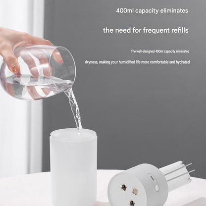 Creative Romantic Home Gift Set - Pink Dual Spray USB Humidifier with  Warm LED Night Light and White Acrylic Decorative Ambient Lamp, Portable Lamp and Car Humidifier Bundle for Bedroom Office Living Room