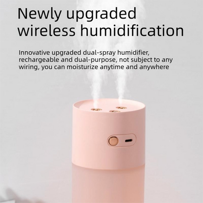 Creative Romantic Home Gift Set - Pink Dual Spray USB Humidifier with  Warm LED Night Light and White Acrylic Decorative Ambient Lamp, Portable Lamp and Car Humidifier Bundle for Bedroom Office Living Room