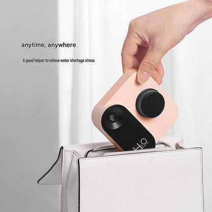 Pink Mini Camera Humidifier, USB Rechargeable Portable Water Bottle Humidifier with LED Night Light, Wireless Desktop Mist Maker for Office, Bedroom, Travel & Car