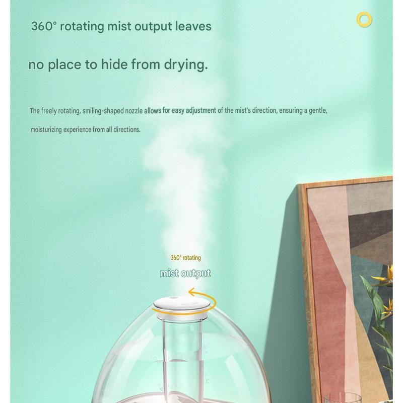 Blue 1.5L Ultrasonic Humidifier with 360Â° Rotating Mist Nozzle, Quiet Aroma Diffuser & 7-Color Night Light, ABS Desktop Air Moisturizer for Bedroom, Office & Home