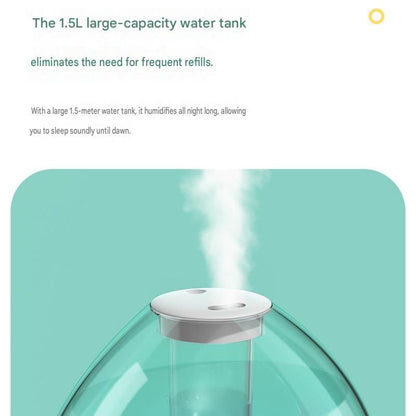 Blue 1.5L Ultrasonic Humidifier with 360Â° Rotating Mist Nozzle, Quiet Aroma Diffuser & 7-Color Night Light, ABS Desktop Air Moisturizer for Bedroom, Office & Home