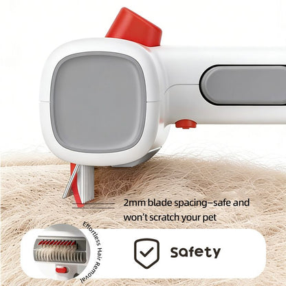 Pet Care Bundle Set â€“ Black Adjustable Elevated Double Dog Bowl & White and Grey 2-in-1 Self-Cleaning Pet Grooming Comb, Stainless Steel Feeding Station and Deshedding Brush for Dogs & Cats