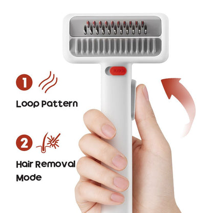 Pet Care Bundle Set â€“ Black Adjustable Elevated Double Dog Bowl & White and Grey 2-in-1 Self-Cleaning Pet Grooming Comb, Stainless Steel Feeding Station and Deshedding Brush for Dogs & Cats