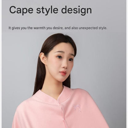 Beige Maternity Nursing Shoulder Wrap Cape â€“ Ultra Soft Sakura Fleece Postpartum Shawl, Windproof Warm Nursing Cover for Breastfeeding, Pregnancy & Winter Comfort