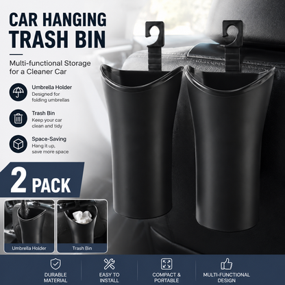 2pcs Car Umbrella Storage Bucketâ€”a hanging storage container that is convenient to use; suitable for seatbacks or car doors, it is compact, practical, and doubles as a trash bin.