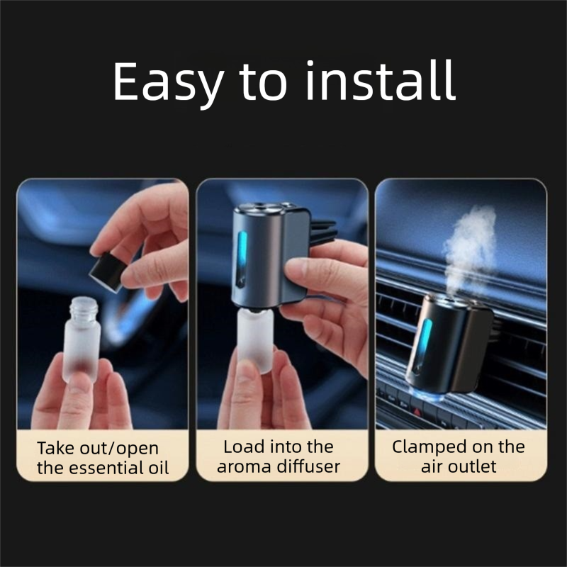 2 pcs Car interior essentials set-Silvery Car Air Vent Aroma Diffuser & Black Hanging Storage Bin- hanging storage container that is convenient to use and Compact