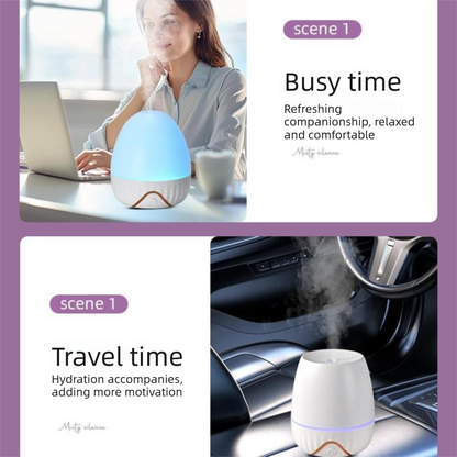 3-piece Office Comfort Gift Bundle Set â€“ White Aromatherapy Diffuser, White Self-Stirring Cup & Khaki Sherpa Throw Blanket for Work, Home & Travel Relaxationï¼ˆPlease provide your own gift boxï¼‰