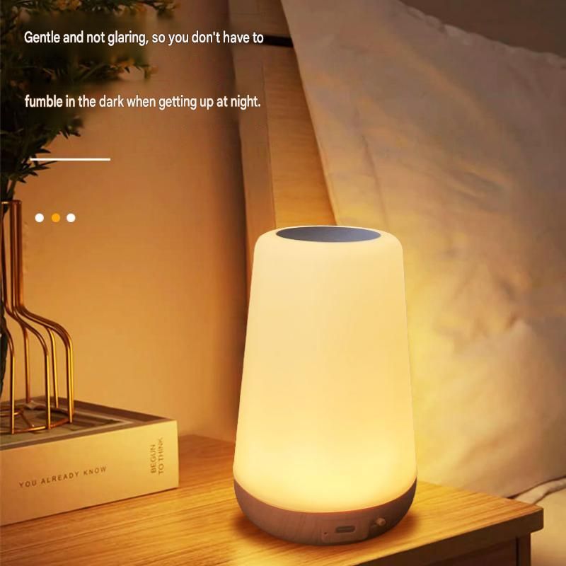 White LED Rechargeable Night Light with 13 Colors â€“ 1200mAh Touch Bedside Lamp & Portable Ambient Lighting
