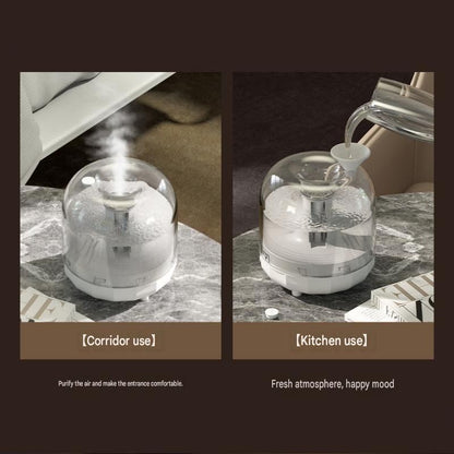 White 500ml Smart Ultrasonic Humidifier & Aroma Diffuser â€“ USB Silent Air Moisturizer, LED Bedroom Mist Maker