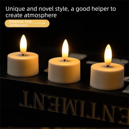 LED Rechargeable Flameless Candle Night Light Set (12 Units, with Lampshade)â€“ USB Charging Decorative Tea Light Ambient Lighting for Christmas & Home Decor