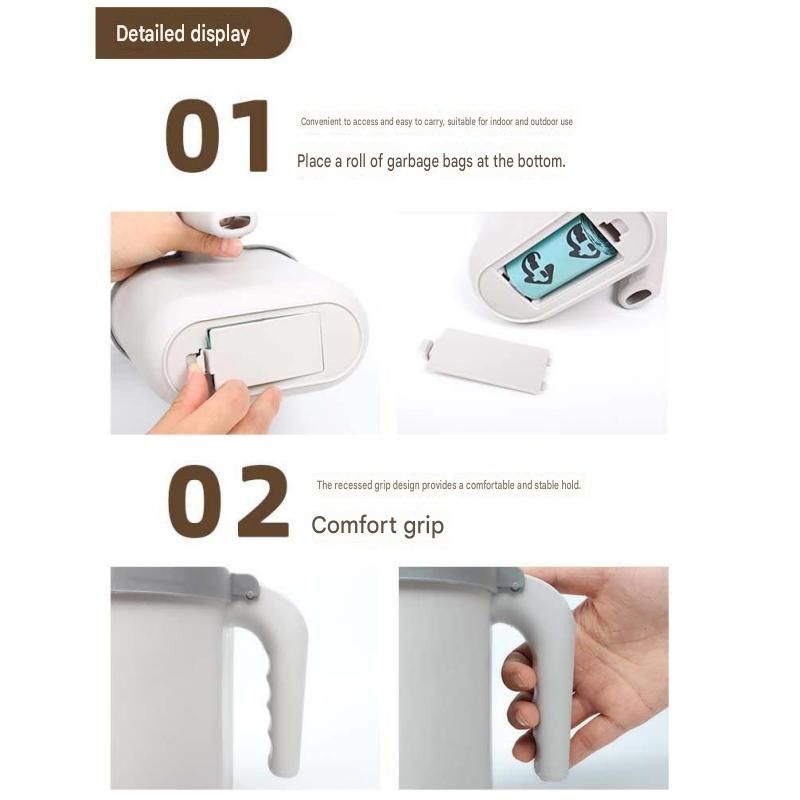 All-in-one Cat Litter Scoop Includes 4 rolls of trash bags - Detachable High-Capacity Waste Storage Bin with Garbage Bags, PP Material Cat Cleaning Tool for Efficient Litter Box Maintenance