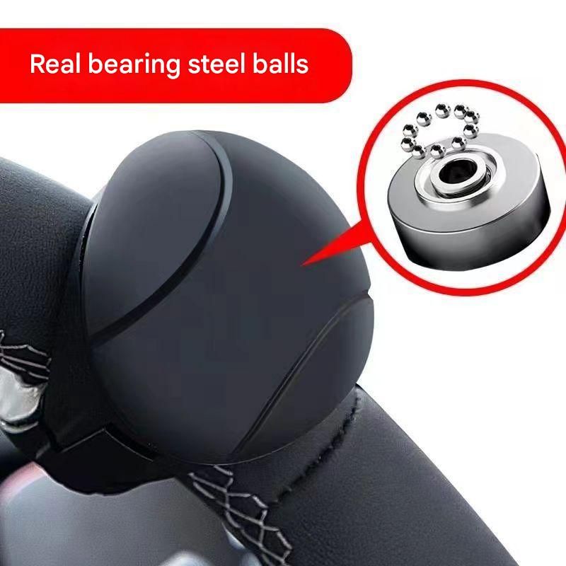 Car Steering Wheel Spinner Ball â€” Crafted from silicone, nylon, and metal, it features 360-degree rotation and a non-slip grip. Easy to install, it helps you steer effortlessly and navigate turns smoothly