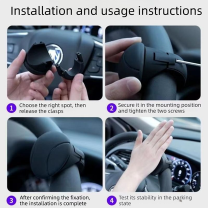 Car Steering Wheel Spinner Ball â€” Crafted from silicone, nylon, and metal, it features 360-degree rotation and a non-slip grip. Easy to install, it helps you steer effortlessly and navigate turns smoothly