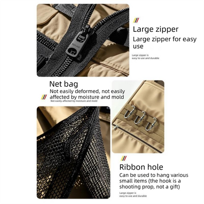 Black Car Seat Back Organizer - 210D Oxford Cloth, Water-Resistant & Multi-Pocket Design - Space-Saving Storage for Cars, Camping & Home Use