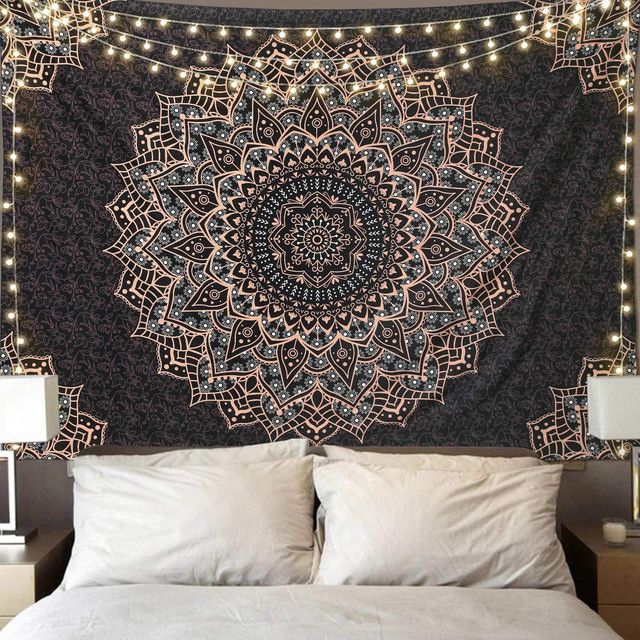 Black 150*200cm Mandala Tapestry â€“ Wall Hanging Decor for Living Room, Bedroom, or Guest Room