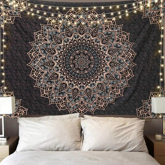 Black 150*200cm Mandala Tapestry â€“ Wall Hanging Decor for Living Room, Bedroom, or Guest Room