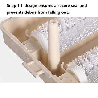 Purple Double Roller Cleaning Brush - PP Material, Sealed Dustpan Design with Detachable Rollers - Lightweight Carpet Sofa Bed Sweeper for Pet Hair and Crumbs