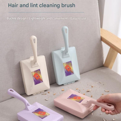 Beige Double Roller Cleaning Brush - PP Material, Sealed Dustpan Design with Detachable Rollers - Lightweight Carpet Sofa Bed Sweeper for Pet Hair and Crumbs