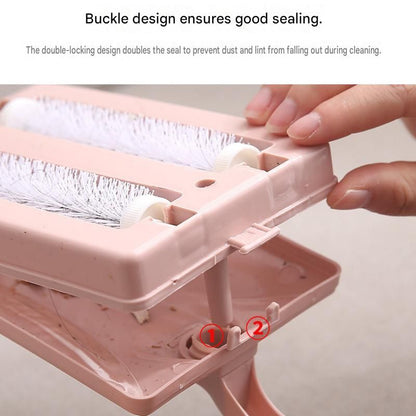 Winter Cleaning Kit White Wireless Dust Mite Vacuum and Blue Double Roller Carpet Brush Combo - UV Light, 500ml Dust Cup, Hot Air Drying, Lightweight PP Carpet Brush for Bed, Sofa and Floor Cleaning