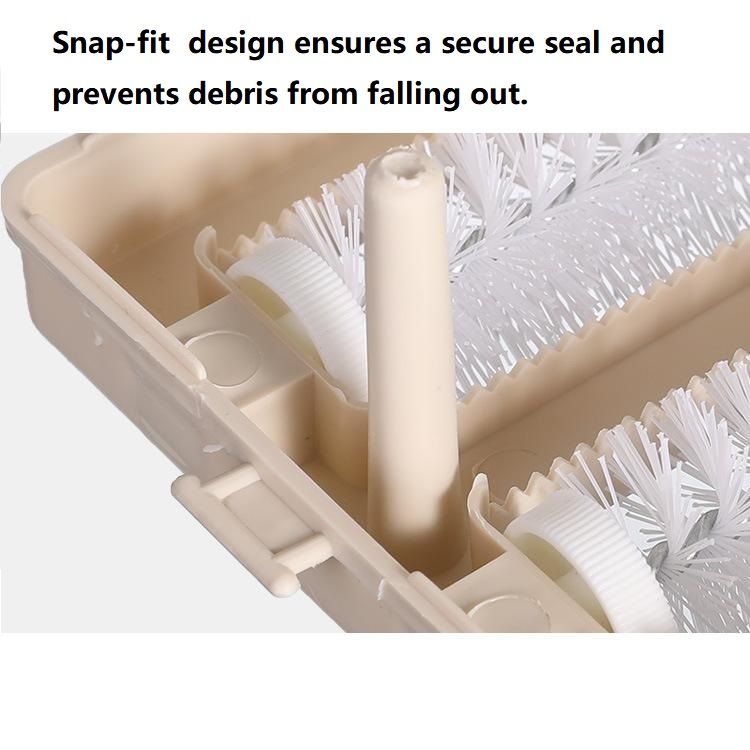 Winter Cleaning Kit White Wireless Dust Mite Vacuum and Beige Double Roller Carpet Brush Combo - UV Light, 500ml Dust Cup, Hot Air Drying, Lightweight PP Carpet Brush for Bed, Sofa and Floor Cleaning