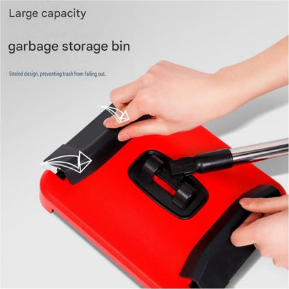 White Wireless Handheld Mite Remover and Red Manual Carpet Sweeper Combo - Dual Cup Strong Suction UV Sterilization High Frequency Tapping Portable Bed Sofa Cleaner with Triple Roller Brush carpet Push Broom for Pet Hair and small fragments