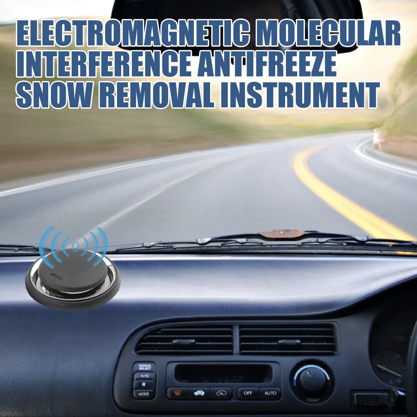 Electromagnetic Car Ice Remover - Solar Powered Molecular Interference De-icer for Windshield Frost and Snow Prevention, Compact Portable Dashboard Gadget for Winter Driving Safety