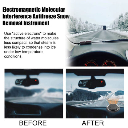 Electromagnetic Car Ice Remover - Solar Powered Molecular Interference De-icer for Windshield Frost and Snow Prevention, Compact Portable Dashboard Gadget for Winter Driving Safety