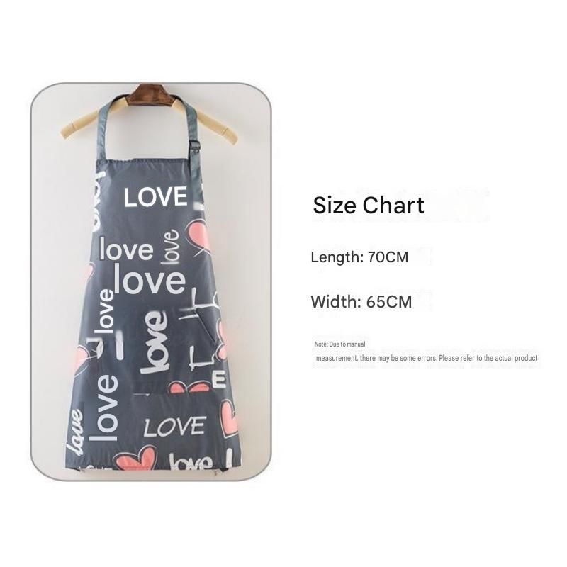 Sunflower pattern Waterproof Kitchen Apron - Oil Resistant Fabric with Adjustable Neck Strap, Large Front Pocket, 70cm Length, for Cooking and Home Cleaning