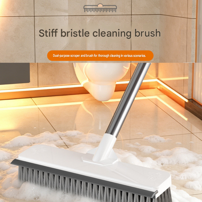 Home Closed Room Dust Cleaning Essentials Bundle - "LOVE" letter pattern Waterproof Apron, White Long Handle Floor Scrubber Brush,Orange 2L Pressure Sprayer - Multi Purpose Household Kit for Kitchen, Bathroom and Garden Care