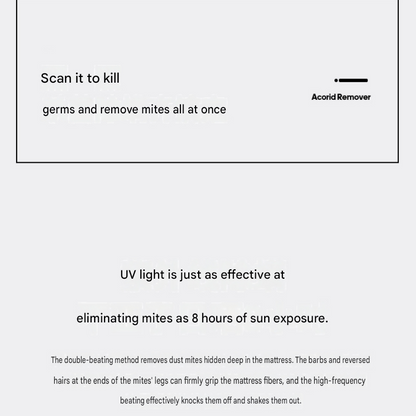 Visualized dust box White Wireless UV Mite Remover Vacuum - 10000Pa Strong Suction, High Frequency Tapping, Washable HEPA Filter, Carpet Mite Removerï¼ŒLightweight Handheld Cleaner for Bed Sofa Pet Hair