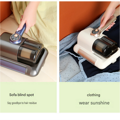 Visualized dust box White Wireless UV Mite Remover Vacuum - 10000Pa Strong Suction, High Frequency Tapping, Washable HEPA Filter, Carpet Mite Removerï¼ŒLightweight Handheld Cleaner for Bed Sofa Pet Hair