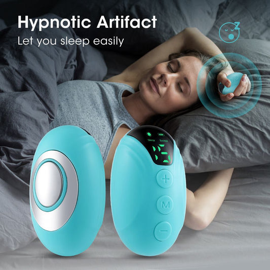 Black Portable EMS Pulse Sleep Aid Device - 15 Adjustable Levels, Dual Mode Handheld Relaxation Tool for Stress Relief and Better Sleep Quality